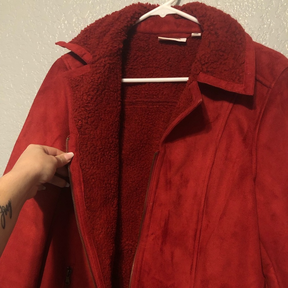 Denim & Co Red Polyester Coat
